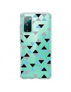 Coque Samsung Galaxy S20 Triangles Ice Blue Bleu Noir...