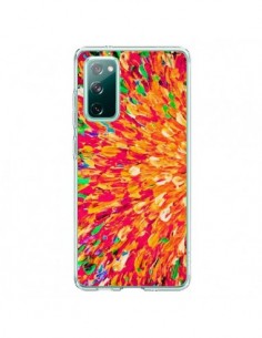 Coque Samsung Galaxy S20 Fleurs Oranges Neon Splash - Ebi...