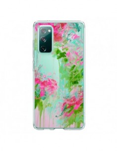 Coque Samsung Galaxy S20 Fleur Flower Rose Vert...