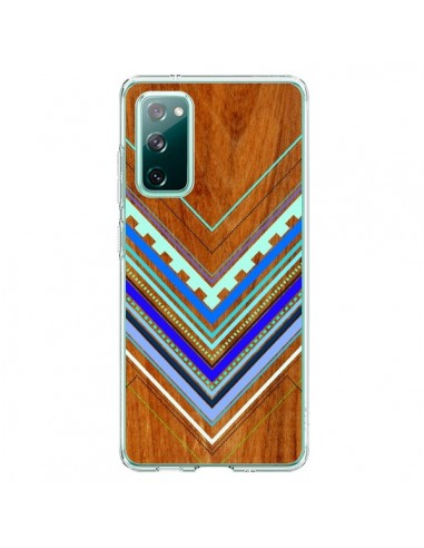 Coque Samsung Galaxy S20 Azteque Arbutus Blue Bois Aztec Tribal - Jenny Mhairi