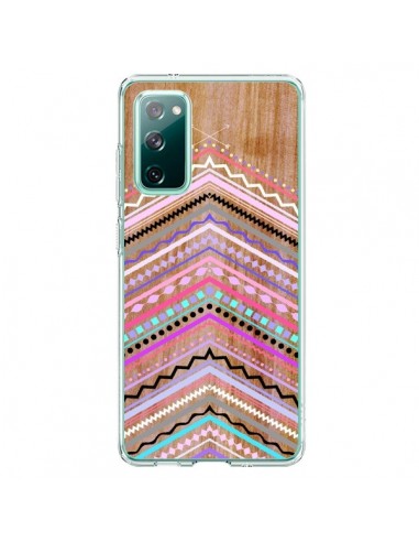 Coque Samsung Galaxy S20 Purple Chevron Wild Wood Bois Azteque Aztec Tribal - Jenny Mhairi