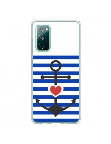 Coque Samsung Galaxy S20 Mariniere Encre Marin Coeur - Jonathan Perez