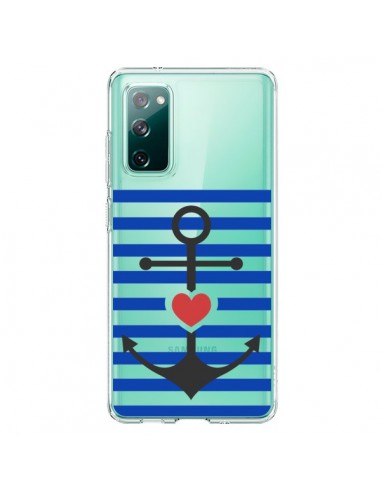 Coque Samsung Galaxy S20 Mariniere Ancre Marin Coeur Transparente - Jonathan Perez