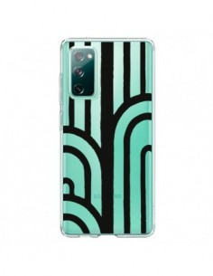 Coque Samsung Galaxy S20 Geometric Noir Transparente -...