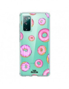 Coque Samsung Galaxy S20 Pink Donuts Rose Transparente -...