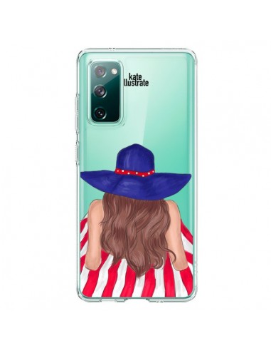 Coque Samsung Galaxy S20 Beah Girl Fille Plage Transparente - kateillustrate