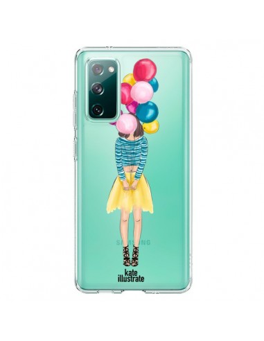 Coque Samsung Galaxy S20 Girls Balloons Ballons Fille Transparente - kateillustrate