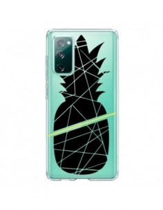 Coque Samsung Galaxy S20 Ananas Noir Transparente -...