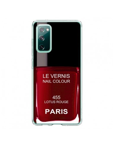 Coque Samsung Galaxy S20 Vernis Paris Lotus Rouge - Laetitia