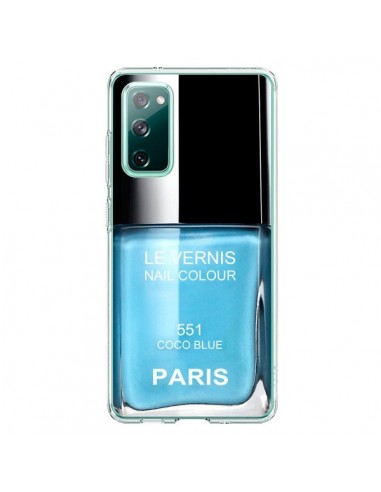 Coque Samsung Galaxy S20 Vernis Paris Coco Blue Bleu - Laetitia