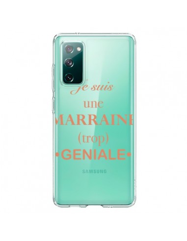 Coque Samsung Galaxy S20 Je suis une marraine trop géniale Transparente - Laetitia