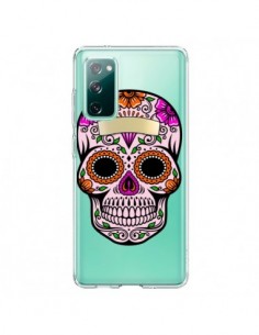 Coque Samsung Galaxy S20 Tête de Mort Mexicaine Noir Rose...
