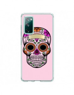 Coque Samsung Galaxy S20 Tête de Mort Mexicaine Rose...