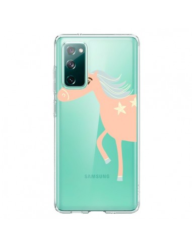Coque Samsung Galaxy S20 Licorne Unicorn Rose Transparente - Petit Griffin