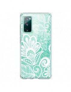 Coque Samsung Galaxy S20 Lace Fleur Flower Blanc...