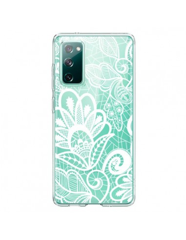Coque Samsung Galaxy S20 Lace Fleur Flower Blanc Transparente - Petit Griffin