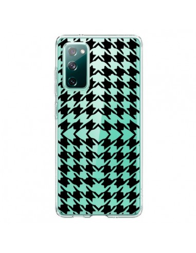 Coque Samsung Galaxy S20 Vichy Carre Noir Transparente - Petit Griffin