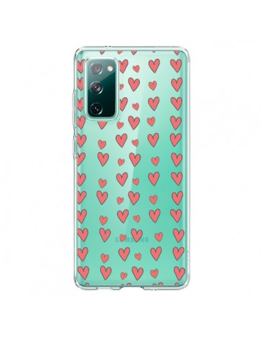 Coque Samsung Galaxy S20 Coeurs Heart Love Amour Rouge Transparente - Petit Griffin