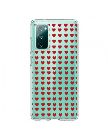 Coque Samsung Galaxy S20 Coeurs Heart Love Amour Red Transparente - Petit Griffin