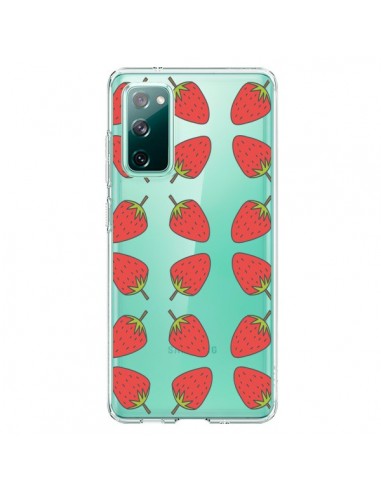 Coque Samsung Galaxy S20 Fraise Fruit Strawberry Transparente - Petit Griffin