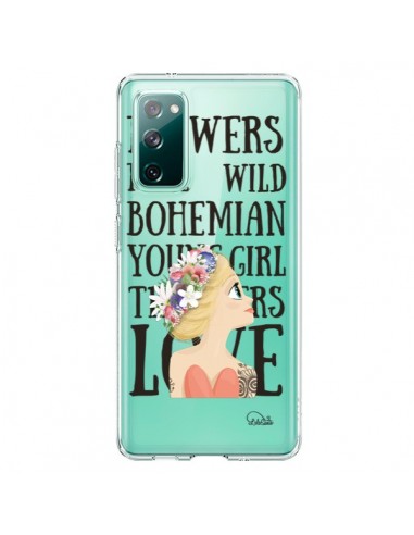 Coque Samsung Galaxy S20 Flowers Love Transparente - Lolo Santo