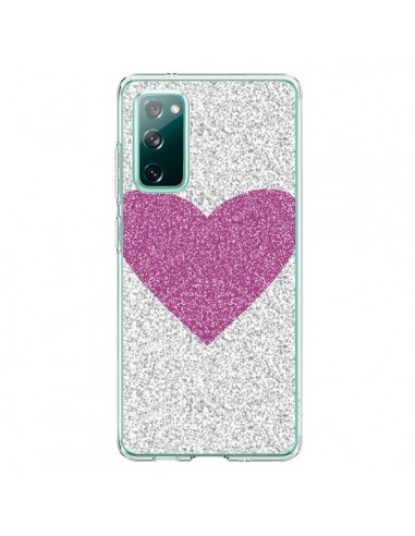 Coque Samsung Galaxy S20 Coeur Rose Argent Love - Mary Nesrala