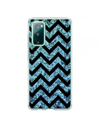 Coque Samsung Galaxy S20 Chevron Aqua Sparkle Triangle Azteque - Mary Nesrala