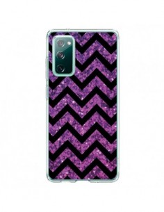 Coque Samsung Galaxy S20 Chevron Purple Sparkle Triangle...