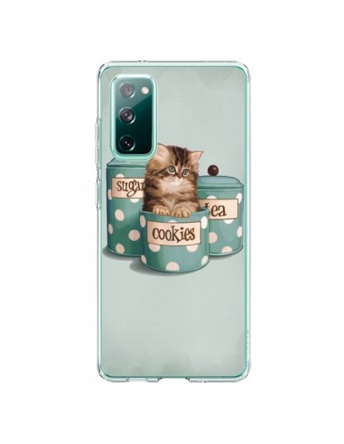 Coque Samsung Galaxy S20 Chaton Chat Kitten Boite Cookies Pois - Maryline Cazenave