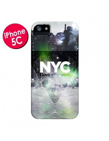 Coque I Love New York City Vert pour iPhone 5C - Javier Martinez