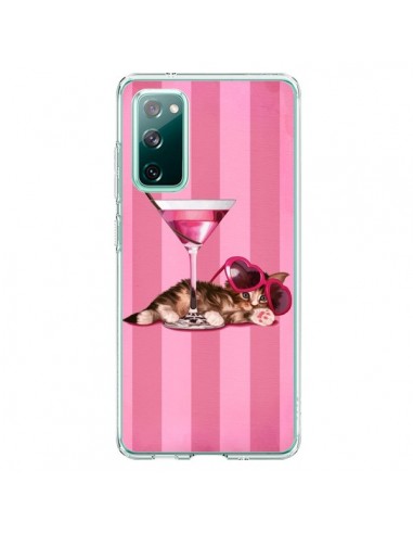 Coque Samsung Galaxy S20 Chaton Chat Kitten Cocktail Lunettes Coeur - Maryline Cazenave