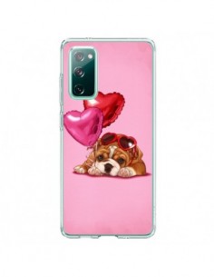 Coque Samsung Galaxy S20 Chien Dog Lunettes Coeur Ballon...