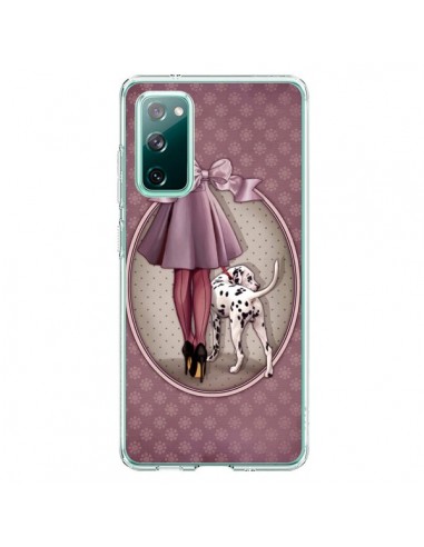 Coque Samsung Galaxy S20 Lady Chien Dog Dalmatien Robe Pois - Maryline Cazenave