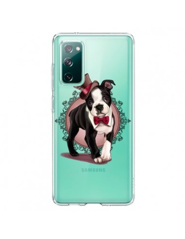 Coque Samsung Galaxy S20 Chien Bulldog Dog Gentleman Noeud Papillon Chapeau Transparente - Maryline Cazenave