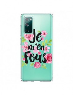 Coque Samsung Galaxy S20 Je M'en Fous Fleurs Transparente...
