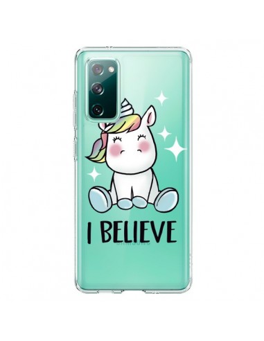 Coque Samsung Galaxy S20 Licorne I Believe Transparente - Maryline Cazenave