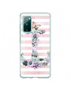 Coque Samsung Galaxy S20 Ancre Rose Fleurs Navire -...