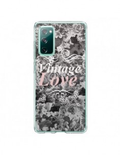Coque Samsung Galaxy S20 Vintage Love Noir Flower -...