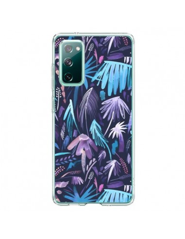 Coque Samsung Galaxy S20 Brushstrokes Tropical Palms Navy - Ninola Design