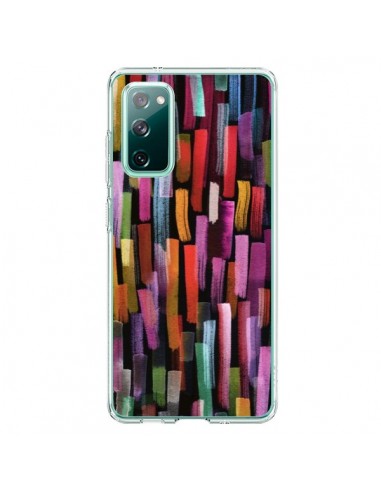 Coque Samsung Galaxy S20 Colorful Brushstrokes Black - Ninola Design
