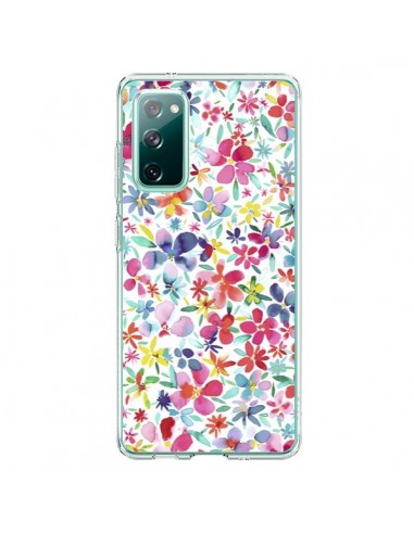 Coque Samsung Galaxy S20 Colorful Flowers Petals Blue - Ninola Design