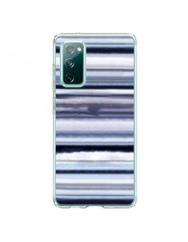 Coque Samsung Galaxy S20 Degrade Stripes Watercolor Navy - Ninola Design