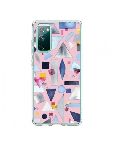 Coque Samsung Galaxy S20 Geometric Pieces Pink - Ninola Design