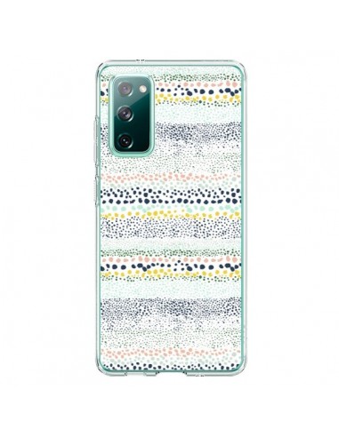 Coque Samsung Galaxy S20 Little Textured Dots Green - Ninola Design