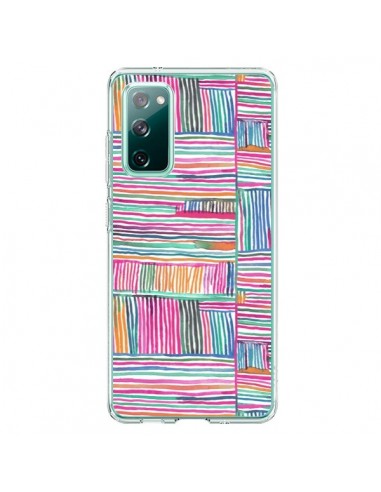 Coque Samsung Galaxy S20 Watercolor Linear Meditation Pink - Ninola Design