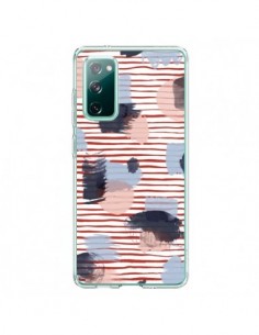 Coque Samsung Galaxy S20 Watercolor Stains Stripes Red -...
