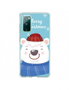 Coque Samsung Galaxy S20 Ours Blanc de Noël Merry...