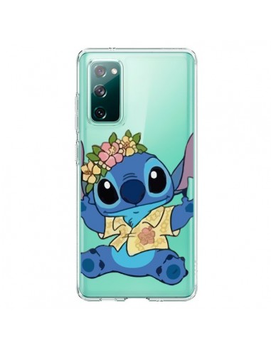 Coque Samsung Galaxy S20 Stitch de Lilo et Stitch Aloha transparente