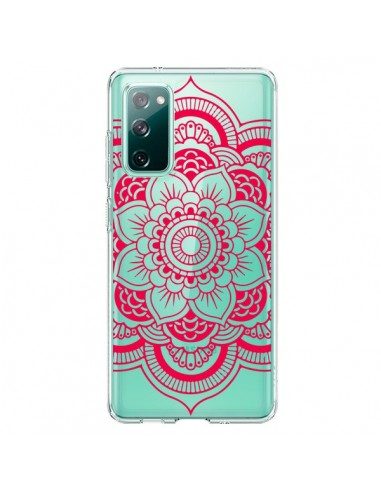 Coque Samsung Galaxy S20 Mandala Rose Fushia Azteque Transparente - Nico