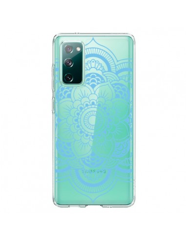 Coque Samsung Galaxy S20 Mandala Bleu Azteque Transparente - Nico